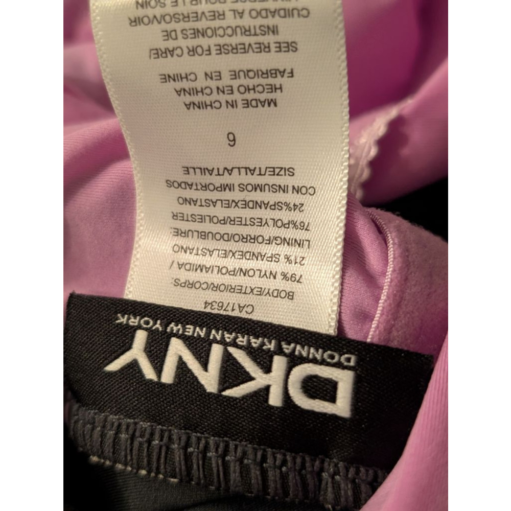 Women's DKNY Gray Pink Striped One Piece Swimsuit Size 6 - Picture 7 of 8